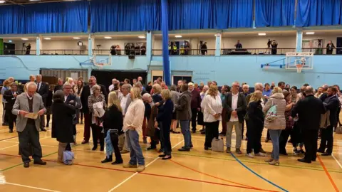 Candidates gathering to wait for results