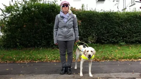 BBC Wales Sian Healey with guide dog Uri