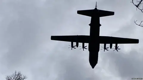 Damien Gaunt A Hercules aircraft also flew over Derwent Reservoir