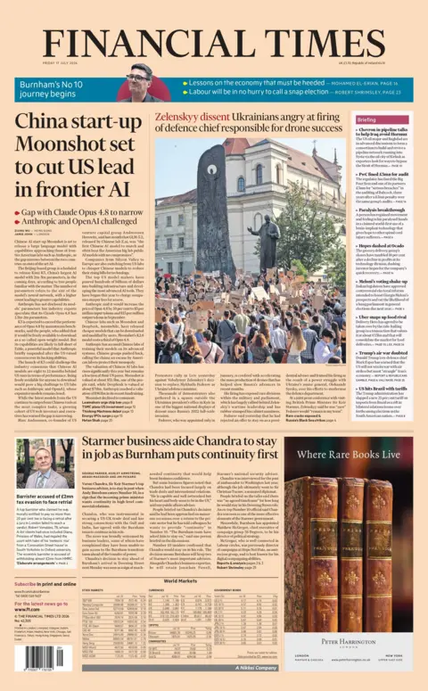 "China start-up Moonshot set to cut US lead in frontier AI," reads the headline on the front page of the Financial Times. 