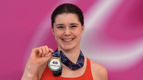 Andrea Spendolini-Siriex wins the women's 10m platform event at the British Diving Championships 
