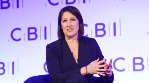 PA Media Chancellor of the Exchequer Rachel Reeves at the Confederation of British Industry (CBI) conference at the QEII Centre, London.