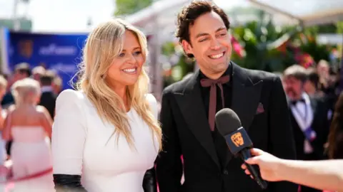 Getty Images Emily Atack and Alex Hassell attend the 2025 BAFTA Television Awards with P&O Cruises at The Royal Festival Hall on May 11, 2025 in London, England.