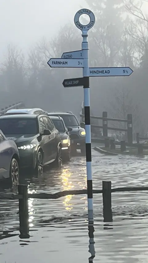 Cars in flood water
