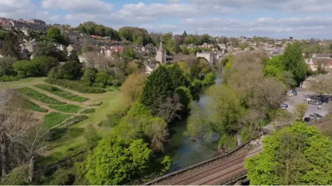 Chris Alexander An aerial view of the old golf course with Bradford-on-Avon visible in the background