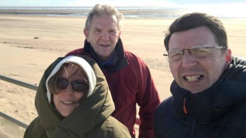 Brian Blakeman, Tracey Blakeman and Martin Blakeman on a walk