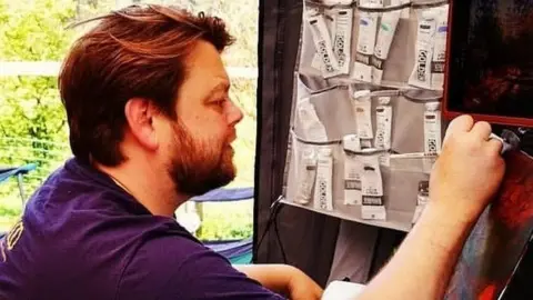 Carl Bevan Carl in his studio