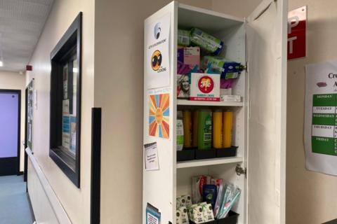 The Happy Hut - a cupboard, which has personal hygiene items for students
