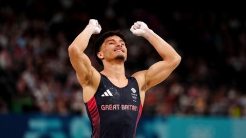 Great Britain's Jake Jarman during men's vault Final at the Bercy Arena on the ninth day of the 2024 Paris Olympic Games in France