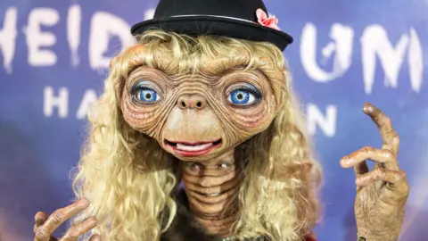 Model Heidi Klum dressed as E.T. at Klum's 23rd Annual Halloween Party at the Hard Rock Hotel New York