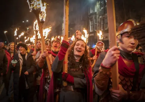 PA Media Edinburgh torchlight procession