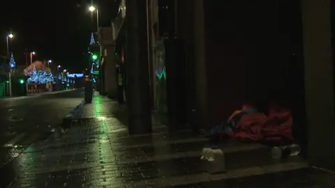 BBC Rough sleeper on Monaghan Street, Newry