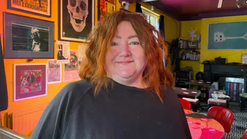 BBC Lotte Lyster photographed in the Prince Albert in a dark top