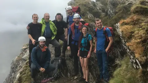 Llanberis Mountain Rescue Team Eight members of the rescue team on a ridge