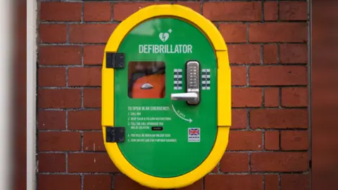 Getty Images An emergency external defibrillator