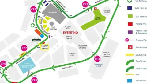 Sheffield Grand Prix A map showing the circuit