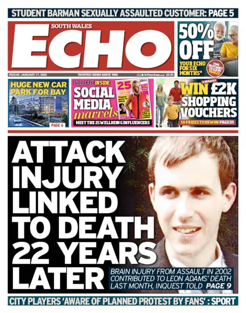 South Wales Echo South Wales Echo front cover 