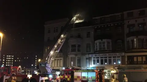 Lancashire Fire and Rescue Service Fire at Ambassador Hotel, Blackpool
