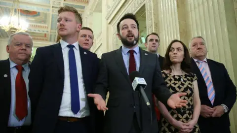 PACEMAKER COLUM EASTWOOD AND MEMBERS OF THE SDLP INCLUDING JOHN DALLAT, NICOLA MALLON, MARK H DURKAN AND daniel mcrossan