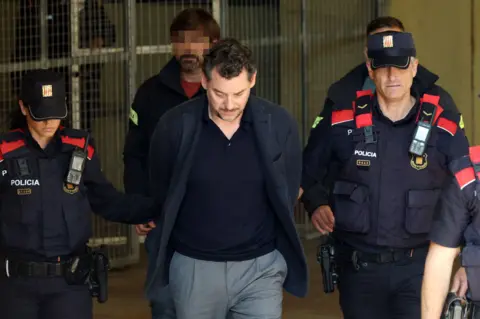 Jonathan Andic, the son of Mango's founder, as he leaves the Juzgado de Instruccion 5 in Martorell.