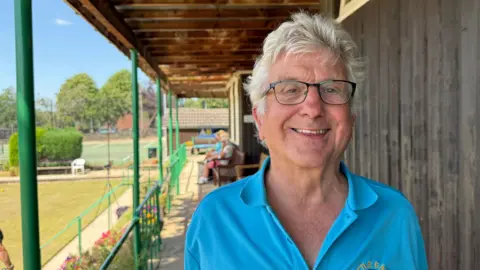 Phil posing on the veranda of the clubhouse