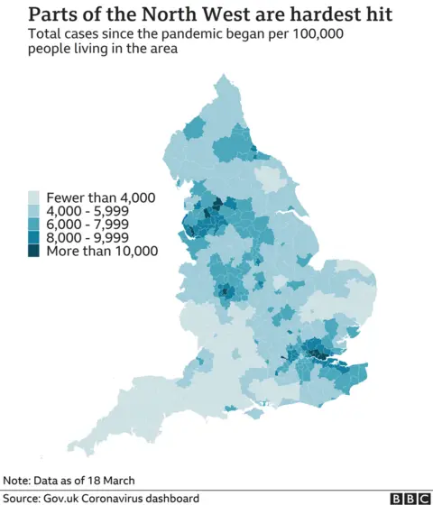 Heat map of infection rates