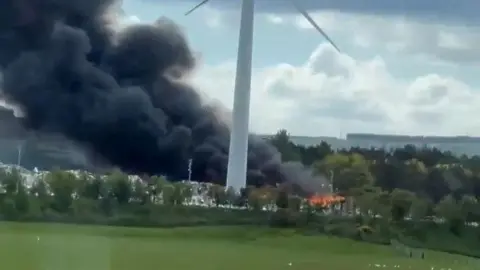 Huge clouds of black smoke 