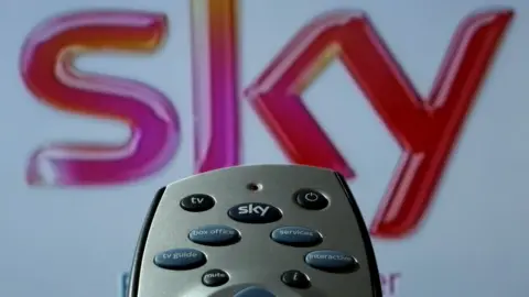 PA Sky logo and remote control