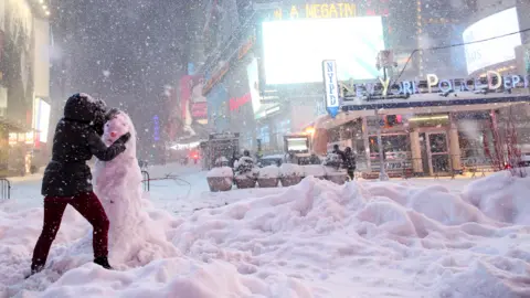 Getty Images A snow storm in New York