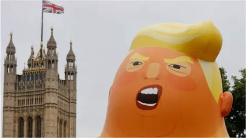 Getty Images Head of Trump baby balloon