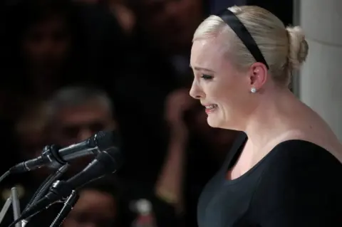 Reuters Meghan McCain gives a tearful eulogy to her father