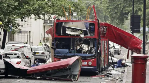 PA Media The number 30 double-decker bus in Tavistock Square in central London