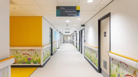 Huddersfield Royal Infirmary A yellow hallway