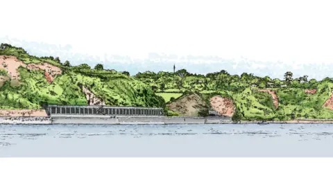 Network Rail  Artists impression on the extended rockfall shelter