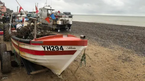 Shaun Whitmore/BBC Fishing boat at Cromer