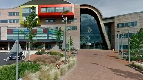 Google The entrance of Alder Hey Children's Hospital in Merseyside