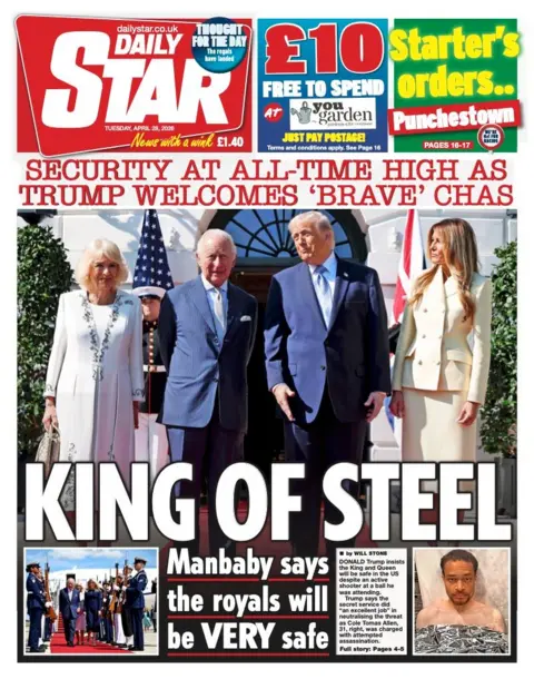 The headline on the front page of the Daily Star reads: "King of Steel."