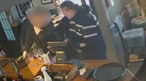 Mark Donovan at a pub in Essex after the murder