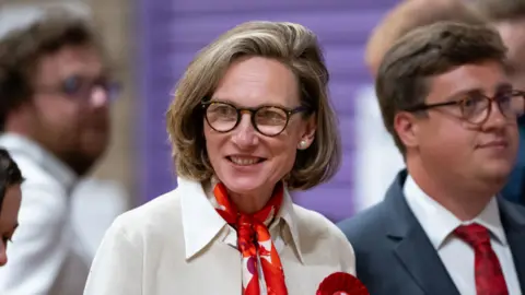 Getty Images Catherine Fookes smiles at the Monmouthshire count