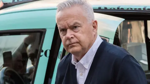 Getty Images Former BBC Presenter Huw Edwards arrives at Westminster Magistrates Court for sentencing hearing 