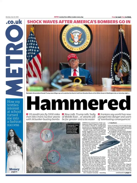  "Shock waves after America's bombers go in"