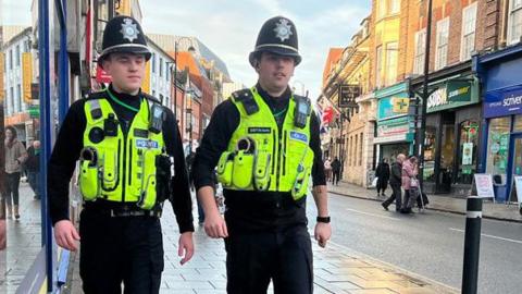 Two police officers in Peterborough