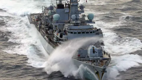 A UK Ministry of Defence ship in waters
