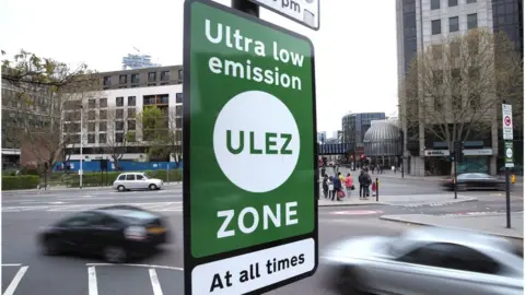 PA Media Ulez sign in London