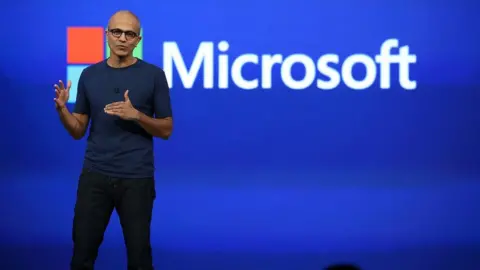 Getty Images Microsoft boss Satya Nadella is being put under pressure by his rank-and-file