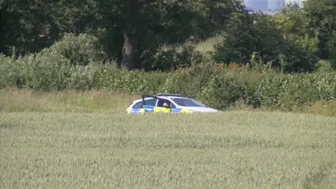 Police car at scene