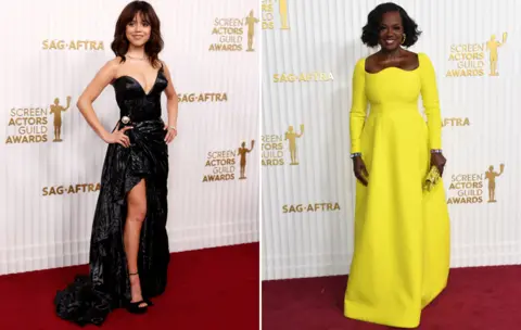 Getty Images Jenna Ortega and Viola Davis attend the 29th Annual Screen Actors Guild Awards at Fairmont Century Plaza on February 26, 2023 in Los Angeles, California