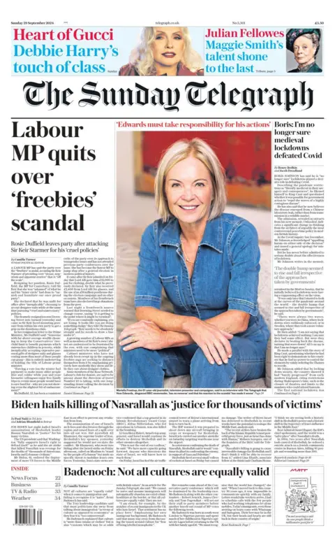 Front leafage   for The Sunday Times for 29 September