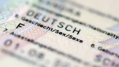 EPA Close up of the sex category on a German passport