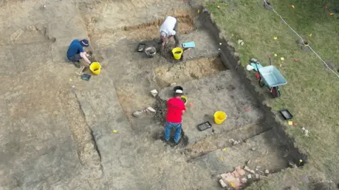 National Trust Archaeological dig at Smallhythe Place, Kent